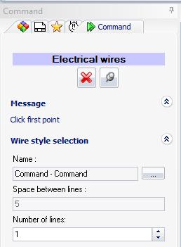 Drawing wires To draw your electrical scheme, you have an infinite number of styles of wires (For example, for command or power wires). They are defined in the Line Style Manager.