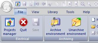 The application menus The menu display differs depending on whether a project is