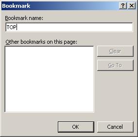 If you have several different topics on the same page, you can use bookmarks to link to each topic (i.e. the parts of a WebQuest). To Insert a Bookmark: 1.