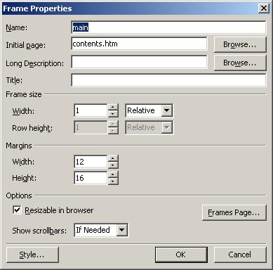 remove frame borders: 1. Right click in one of your frames click FRAMES PROPERTIES 2.