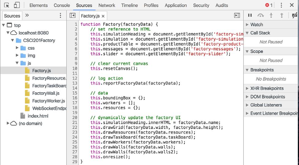 On the right you will see a debugger. This is where you should check that your file is on your server.