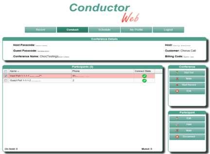 Conductor Web The Conductor Web is Chorus Call s latest technological offering to help you manage your conferences in real time using a web interface View active conferences