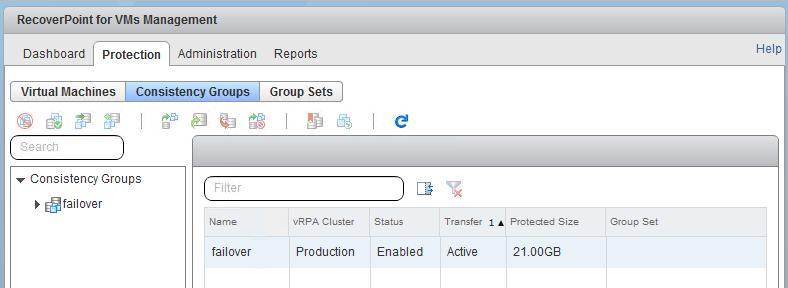 To access the Dashboard, in the vsphere Web Client home page, click the RecoverPoint for VMs icon. 2.