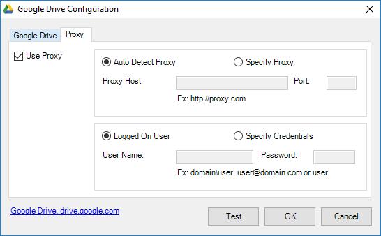 Click the Proxy tab to display the following Proxy dialog box. 2. Select your Proxy server to be Auto Detect or Specify Proxy.