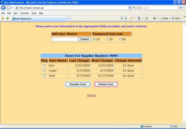 User Administration Figure 3 User Administration 1. Add the user name you would like to have ac