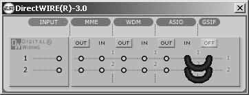 Caution: If you want to record without monitoring, click on OUT button to turn it OFF. EX2. Recording from WinAmp (MME) to SONAR (WDM) EX3.
