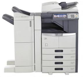 SPEED: 35 PAGES PER MINUTE TOSHIBA e-studio357 Copy/Print Resolution - 2400 x 600 dpi Copy/Print Speed - 35 PPM (Letter) First Copy Out Time - 3.7 Sec (Letter) Warm-Up Time - Approx.