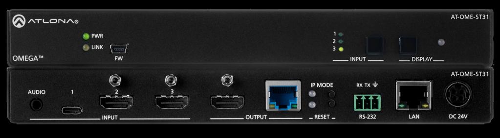 4K / UHD Three-Input Switcher for HDMI and USB-C with