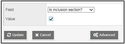 Details of course request Build View > select a scenario > Global top tab > Requests side tab > click into the Details of the course request 1. Check the Is inclusion section? Box 2.