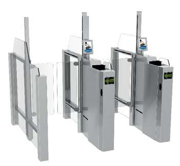 EASYGATE SBG - AIRPORT SOLUTION: SELF-BOARDING GATE Cabinet style / Barrier type square fronts / low-height dual barrier panel Dimensions Cabinet height 990 mm / 38.98 Cabinet length 1 550 mm / 61.