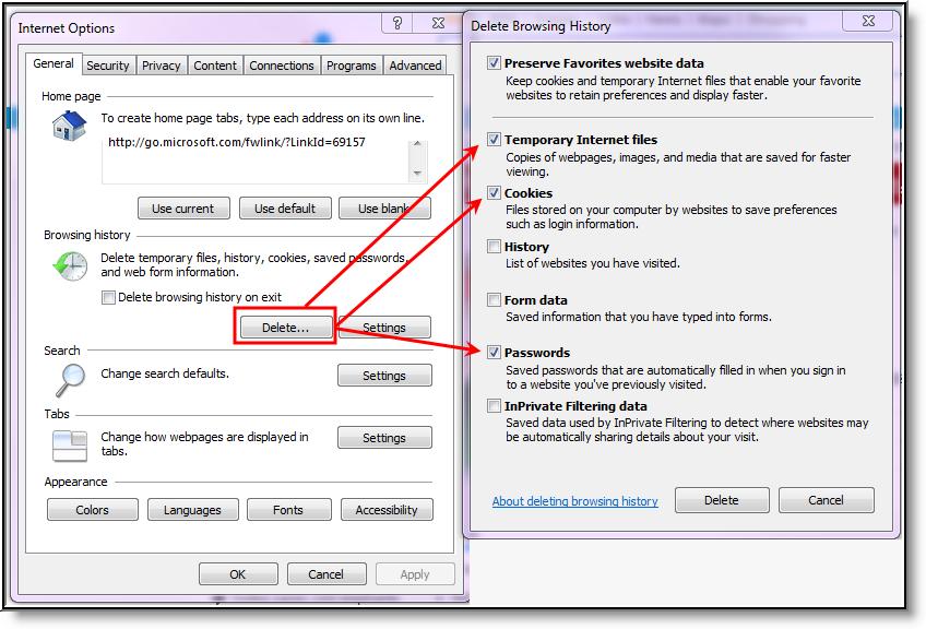 Image 10: Disabling XMLHTTP Support Clearing the Browsing History Periodically, Infinite Campus recommends users delete cached browsing files for improved performance and heightened security.