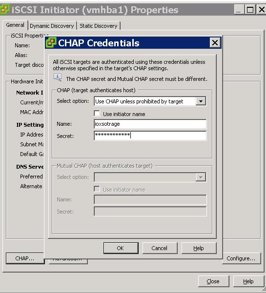 Figure 6: CHAP configuration for iscsi initiator Step 4: Configure network settings In the SANsurfer iscsi HBA Manager GUI, select the HBA port you would like to configure network