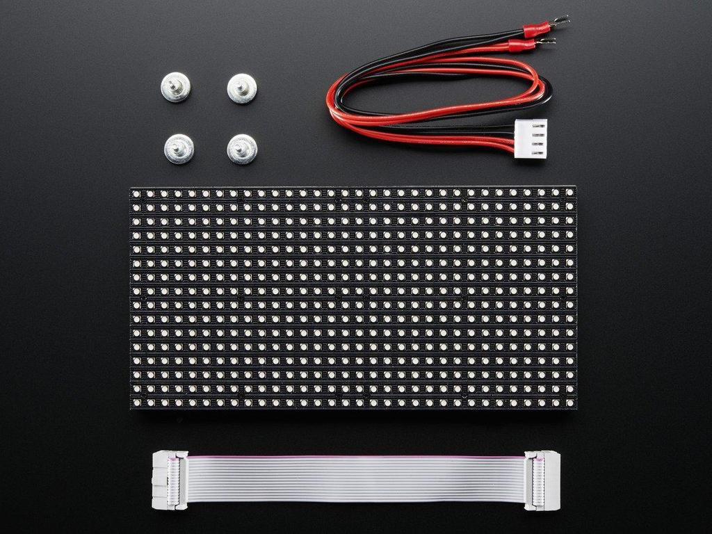 Visual Display: LEDs LEDs in a grid of size 16 X 32. Ability to hold a large variety of colors that can be customized through the code.
