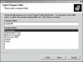 The Select Program Folder window appears (fig. 3.31). 5. Select the folder(s) to which you want the program icons added (fig. 3.31); then, click Next. The Setup Complete window appears (fig. 3.32); then, click Finish.