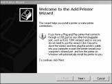 5. Read the Printer Wizard window and click Next. Select the appropriate connection type (fig. 3.