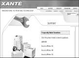 Fig. 3.168 Support Window 3. Close your browser when you finish. You also can register your printer or access XANTÉ on-line support through your XANTÉ Utilities.