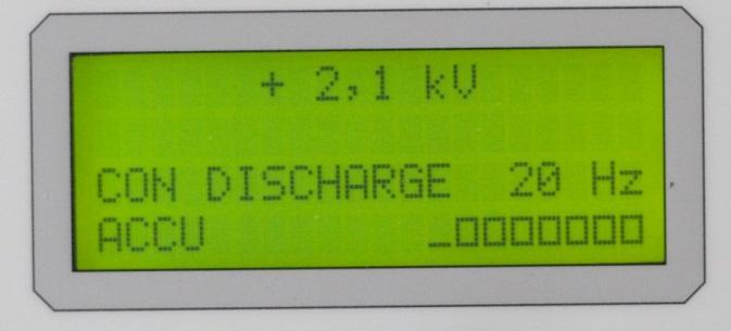 5 Description of function 5.1 ON / OFF - switch After switching on the generator, the LCD display shows the last used parameters.