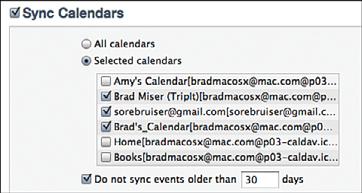 Check Sync Calendars to move your Calendar calendars onto the ipod touch; if you don t want to sync calendar information (such as if you use icloud), skip to step 16. 12.