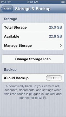 Where to Back Up? You can back up the content of your ipod touch to your icloud account.