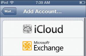 Syncing Information with Exchange 143 4. Tap Microsoft Exchange. 5.