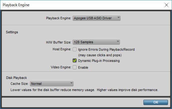 Choose Apogee USB ASIO Driver for current Playback Engine. 3.