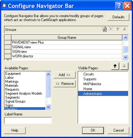 Notes From this dialog box you may change the names of the page groups. You may also select which page icons you wish to view and the order in which they appear.