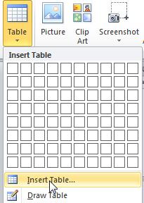Tables are used to arrange text in columns(vertical) and rows(horizontal) and allow for organized data to be displayed in a presentation. To insert a table, select the Table command on the Insert Tab.