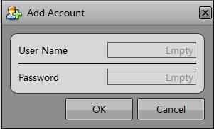 Figure 6-7 Add Account dialog box Step 2 Enter the user name and password.