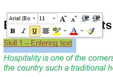 Skill 13- Underlining Text Objective Method 1-Select the text.