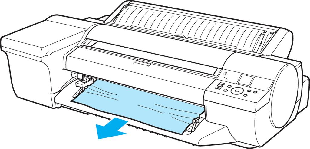 Clearing a Jammed Sheet, Fed Manually ipf6400 If the paper is jammed by the Ejection Guide Remove the jammed paper from the Output Tray.