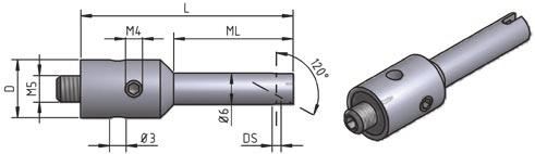 Styli M5 Stylus holder rotatable stainless steel 650358 600341-8180-000 40 22 11 15 Stylus rotatable base steel ø 4mm 650360 600341-8183-000 1 17,5 13,5 5 1 0,8 1