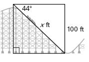 line of sight makes with the horizontal line is called the angle of depression. EXAMPLE: Roller Coaster You are at the top of a roller coaster 100 feet above the ground. The angle of depression is 44.