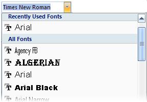 3. Click the drop-down arrow next to the Font field. 4. You ll see a list with countless font choices. Scroll through the list until you ve found the font you want to use.