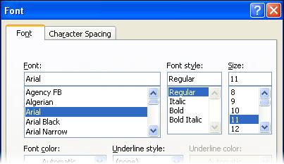 5.1.3 Changing the default font The default font is what Word uses every time you start a new document.