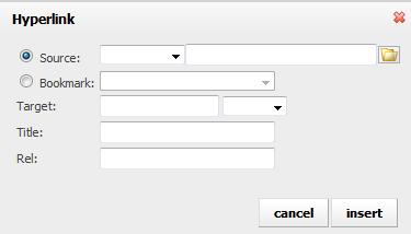 a. Source utilize this field to enter the hyperlink information. Choose the source type from the drop down menu. i. There are 3 main types of links that can be created: 1.