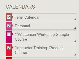You determine which calendar items appear by selecting from the list. Checked items appear on your calendar.