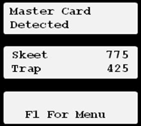 (Only necessary if both Skeet and Trap Discipline are activated) 3.1 Card detection and automatic Audit The Controller detects each type of card presented to the unit.