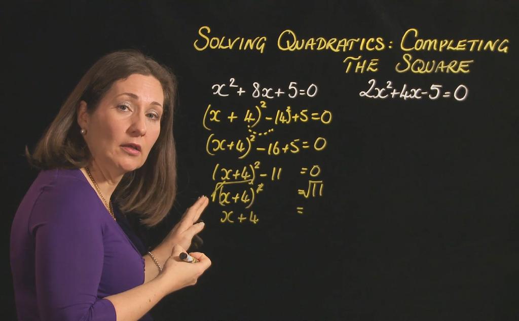 Solving Quadratic Equations These mathematics tutorials, presented by an experienced mathetmatics teacher, teaches students the