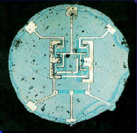 The first planar integrated circuit, 1960.