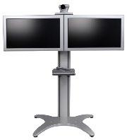 Single and dual screen stands with codec and camera shelves SO-01 single screen unit can accommodate up to a 47 screen.