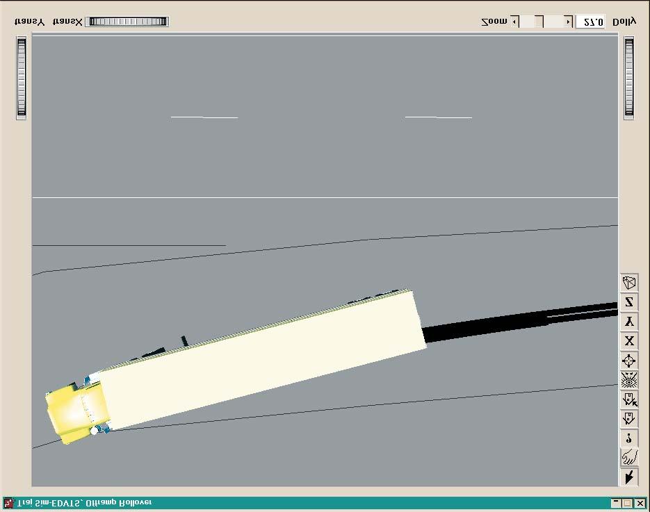 Viewing Results Tutorial Figure 5-21 Trajectory Simulation for EDVTS, Offramp Rollover, showing the