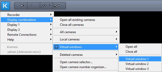 VIRTUAL WINDOW Virtual window Virtual windows are camera windows, that can be switched to display another camera by, for example, a joystick.