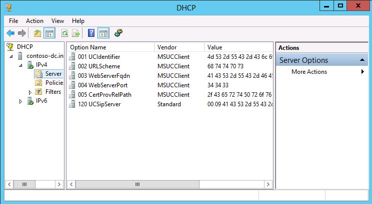 DHCPUtil -SipServer UC-FE.cloudbond365.com -WebServer UC- FE.cloudbond365.com -RunConfigScript Figure 8-6: Using DHCPUtil 5.