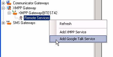 Chapter 2: Install and Configure XMPP Gateway Add remote service to XMPP Gateway To add