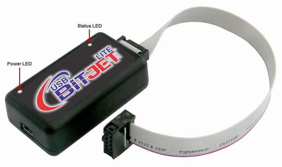 USB BitJetLite Download Cable Specifications LED Indication Figure 3-3. USB BitJetLite LED Indication The USB BitJetLite is having LED for the power and process status indication.