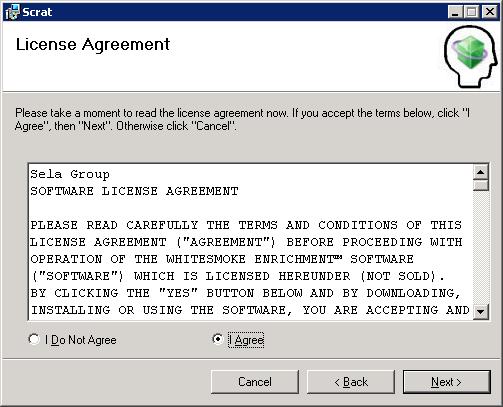 Read the License Agreement, select "I