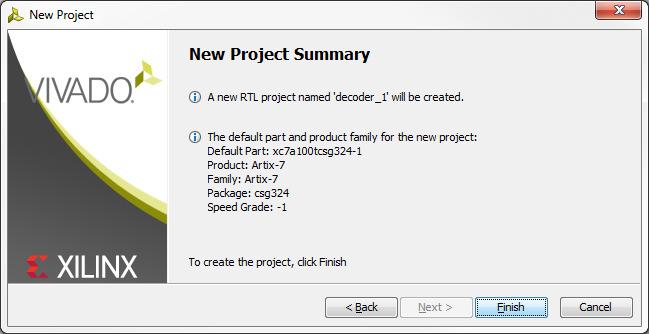 Click Next, and then Finish: The Project