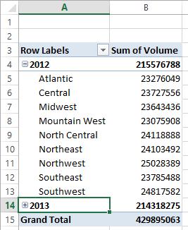 When you click the filter arrow of a field in the Filters area, Excel displays a list of the values in the field. When you click the filter arrow, you can choose to filter by one value at a time.