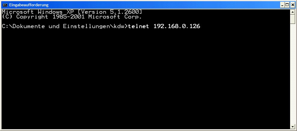 9. Step: Using a Telnet Connection Run a Telnet client program on your PC with the IP address of the DNP/2110. You can use a Telnet session for remote entering Linux commands.