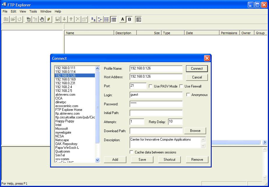 11. Step: Check the DNP/2110 FTP server The DIL/NetPC DNP/2110 Linux comes with a pre-installed FTP server. This server allows the file transfer between a PC and the DNP/2110.